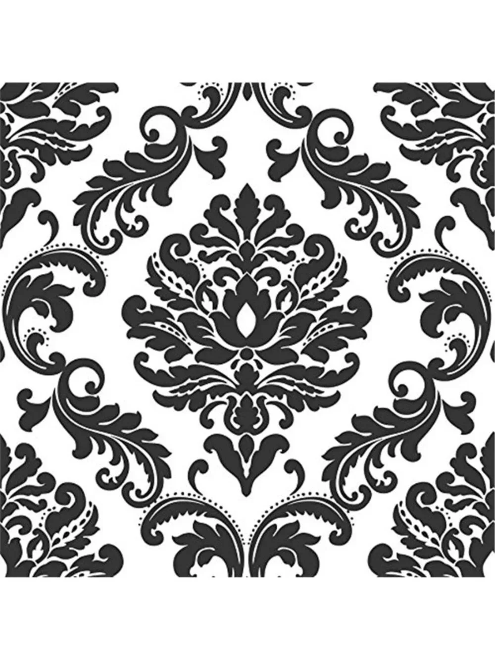 Peel Stick Removable Wallpaper Black White Damask Vinyl Wall Decor 20.5x18ft